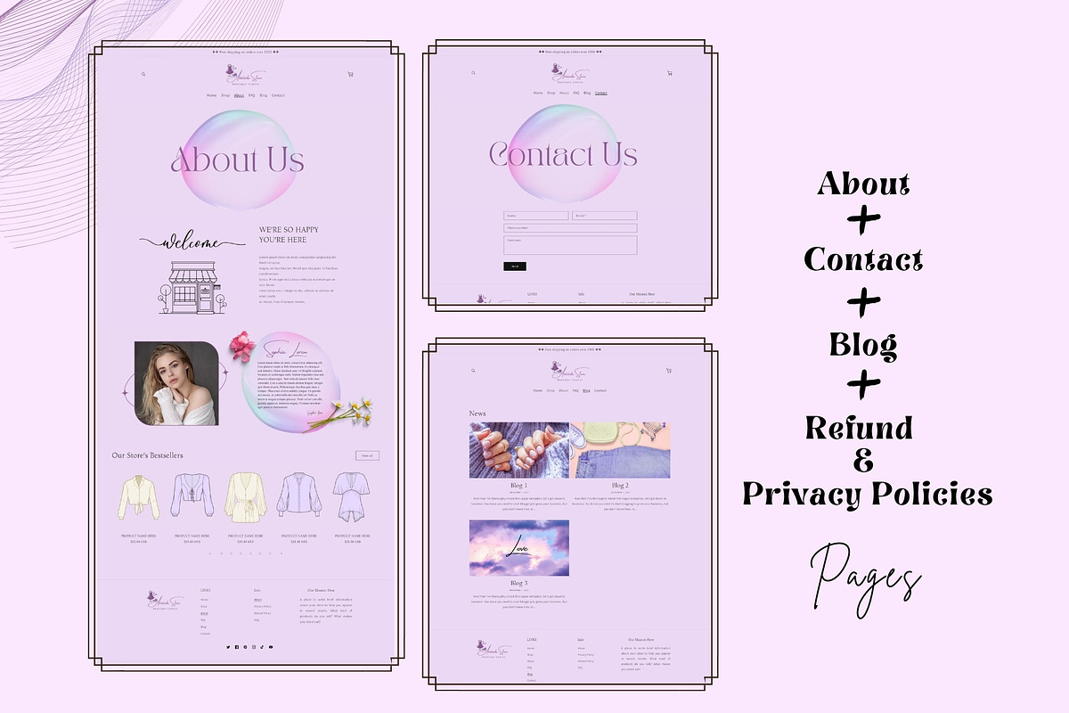 Pastel Lilac Gradient Shopify Theme, a Templates & Theme by DaisyStudio (Photo 7 of 10)