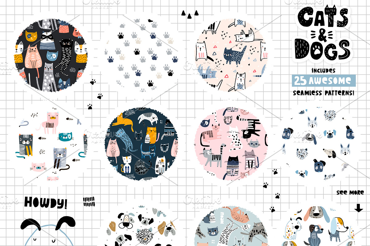 Cats&Dogs graphic collection, a Pattern Graphic by solmariart (Photo 3 of 8)