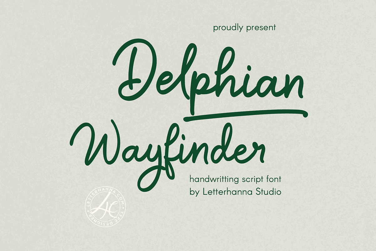 Delphian Wayfinder Font, a Handwritten Font by Letterhanna Studio (Photo 1 of 12)