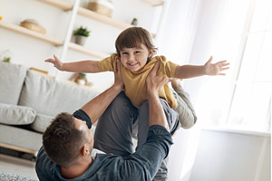 Fun with daddy. Portrait of adorable, a Person Photo by Prostock-Studio