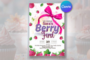 Berry First Birthday Card, Berry 1st, a Social Media Template by Psd Templates (Thumbnail 1 of 2)
