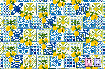 Amalfi Coast Lemon Tile Pattern
