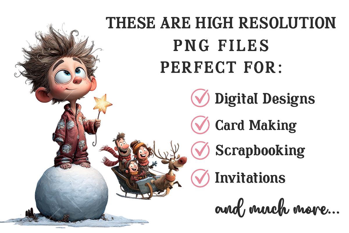 Whimsical Christmas Family Clipart, an Illustration by OK Design (Photo 5 of 6)