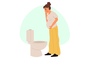 Young pregnant woman standing in, a Healthcare Illustration by Vectorbuum