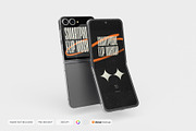Smartphone Galaxy Z Flip Mockup V2, an Android Mockup by DSNA Mockup (Thumbnail 3 of 6)