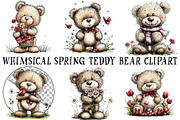 Whimsical Spring Teddy Bear Clipart, an Illustration by OK Design (Thumbnail 2 of 6)