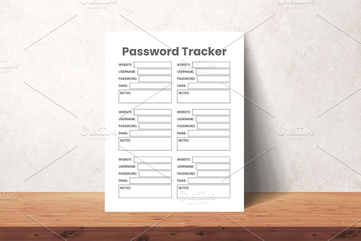 Password Tracker, Password Planner, a Print Template by HillTract (Photo 1 of 5)