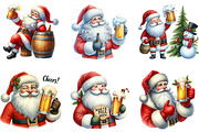 Christmas Santa Holding Beer Mug, an Illustration by DreamArtGraphic (Thumbnail 4 of 5)