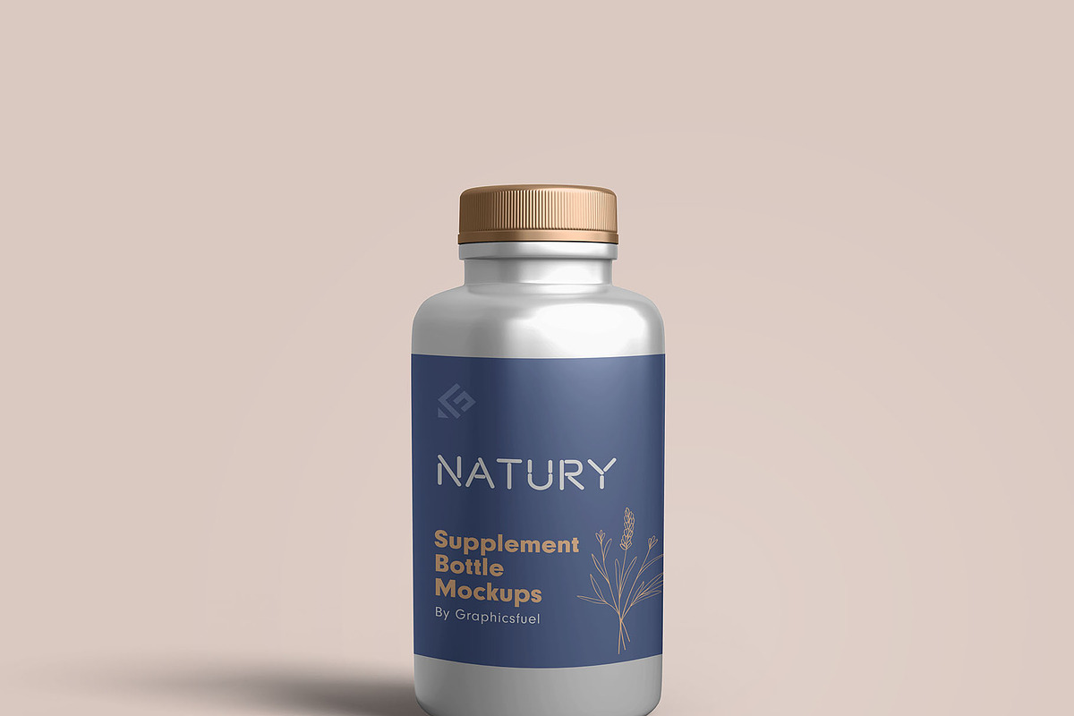 Supplement Bottle Mockups, a Packaging Mockup by Graphicsfuel (Photo 2 of 12)