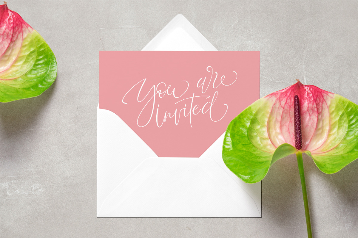 Wedding  Calligraphy  Bundle, a Card Template by dv_illustration (Photo 2 of 4)