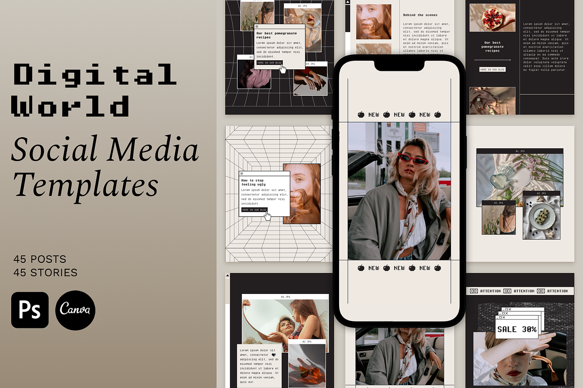 Retro Instagram Template | Canva, a Social Media Template by Bonumo (Photo 1 of 13)