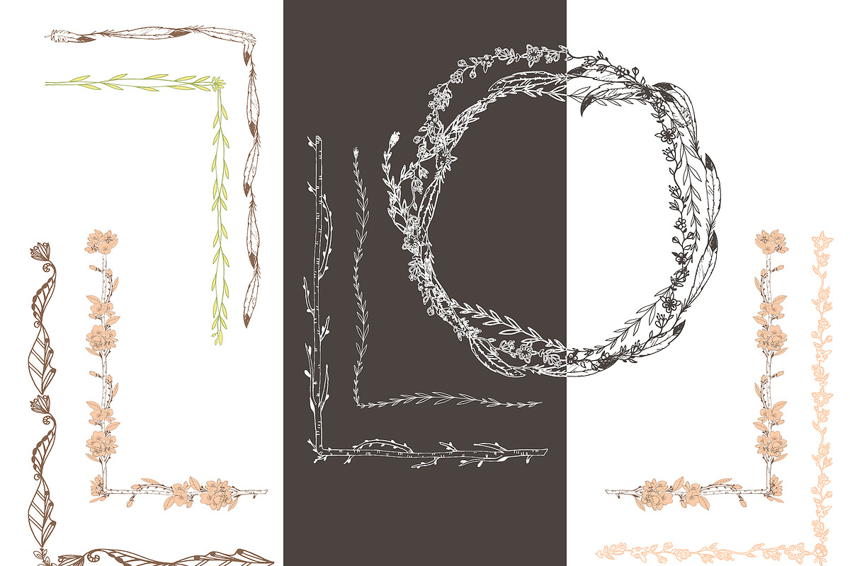 Patterned vector brushes Sprigs, a Brush Add-On by Elena Terzi (Photo 4 of 5)