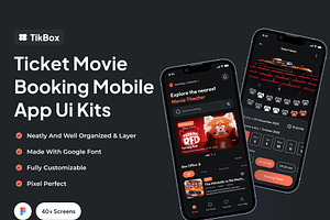 TikBox - Movie Booking Mobile App, an UI Kit Template by Minialis
