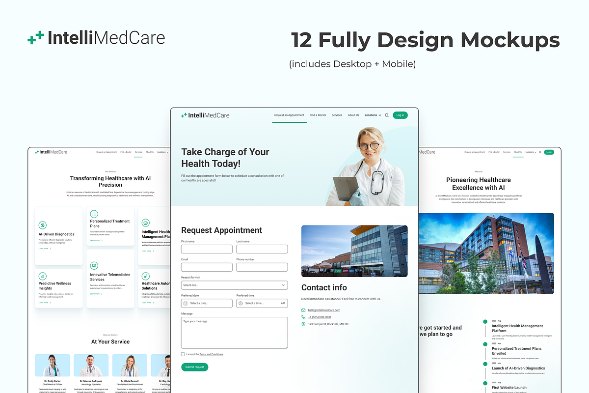 Healthcare Website Template in Figma, an UI Kit Template by LoyolDesigns (Photo 3 of 4)