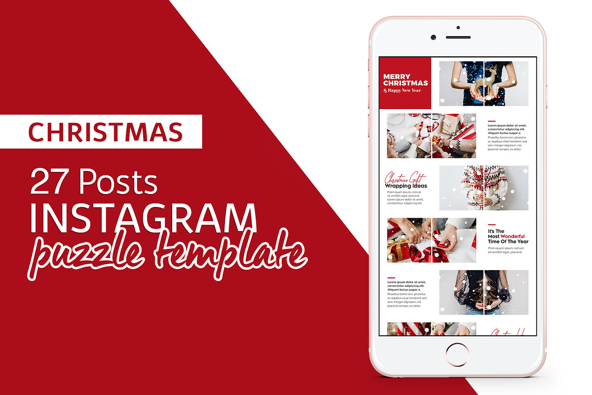 Christmas Instagram Puzzle Templates, a Social Media Template by illycreative (Photo 1 of 6)