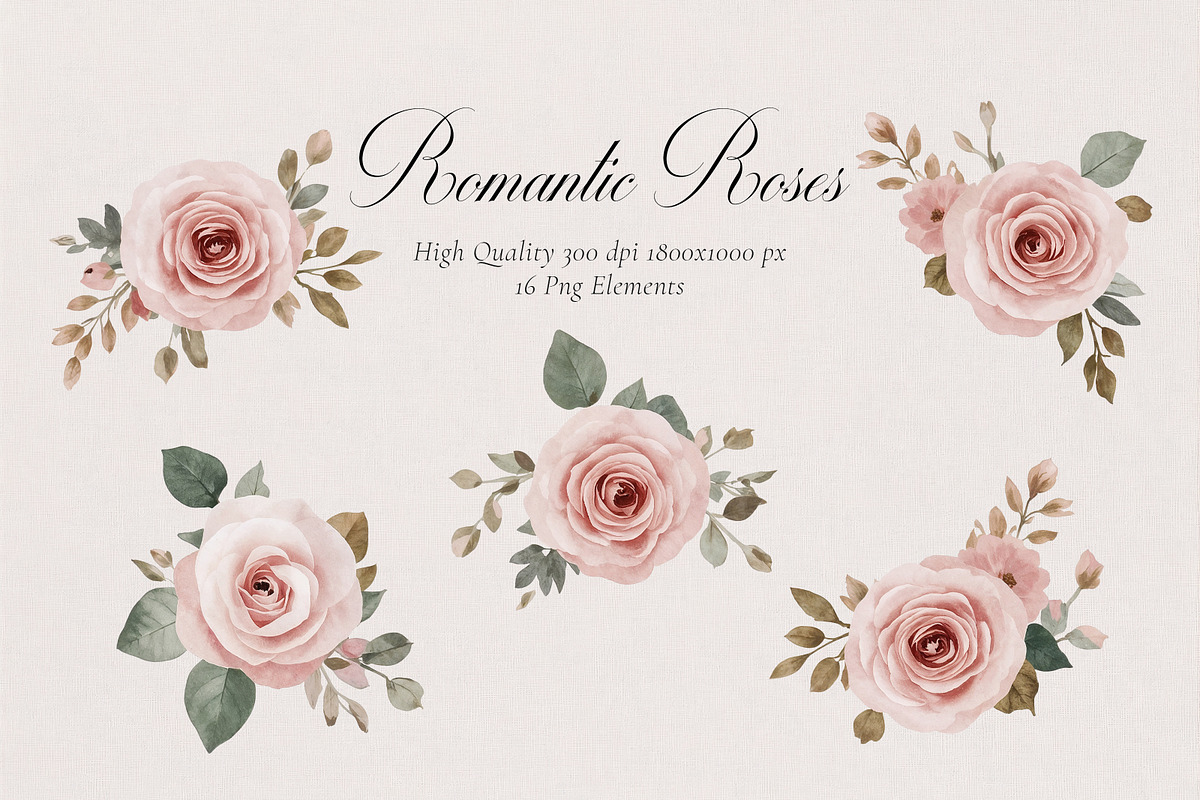Romantic Roses (Png) Elements, a Background Graphic by by creative paper (Photo 3 of 10)