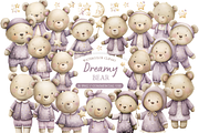 Dreamy Bear Clipart Set, an Illustration by MockupWizard (Thumbnail 1 of 5)