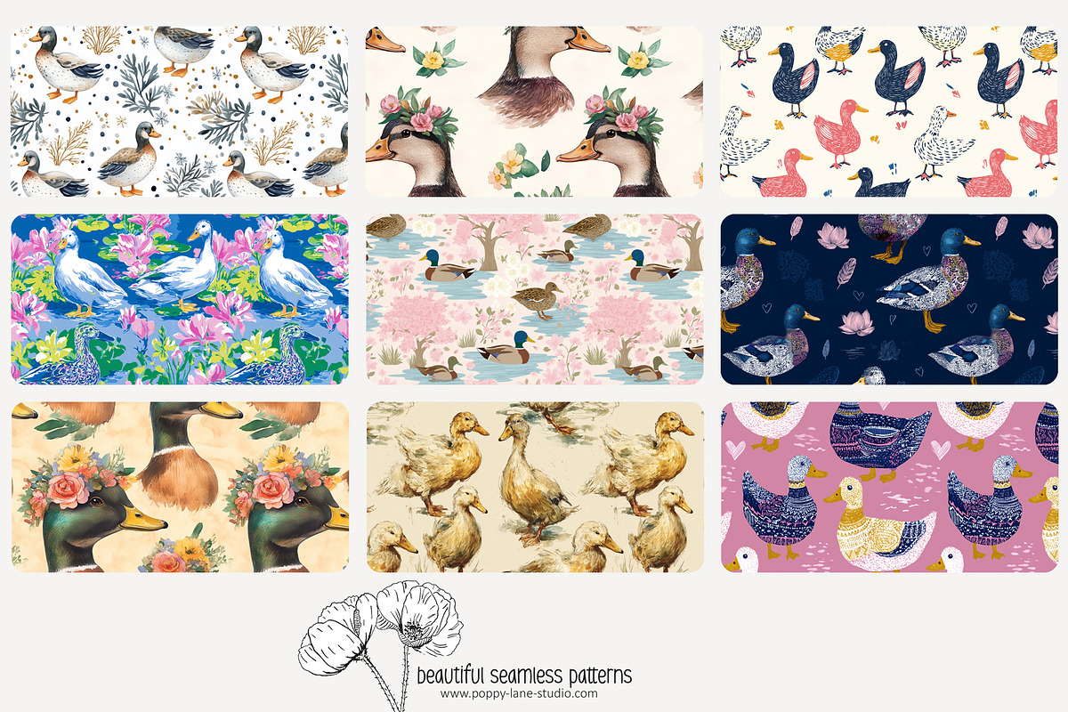 80 duck seamless pattern, a Pattern Graphic by Poppy Lane Studio (Photo 7 of 11)