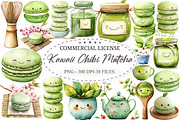 Cute Kawaii Chibi Matcha Clipart, a Seasonal Illustration by designcity5 (Thumbnail 1 of 5)