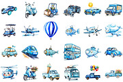Watercolor Cute Blue Transport Car A, an Illustration by Sublimation Artist (Thumbnail 2 of 6)