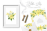 Yellow Lilies Watercolor Set, a Texture Illustration by Natalia Fedorova (Thumbnail 3 of 10)