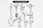 Funny Waiters Doodles Bundle, a Person Illustration by Guavanaboy (Thumbnail 1 of 3)