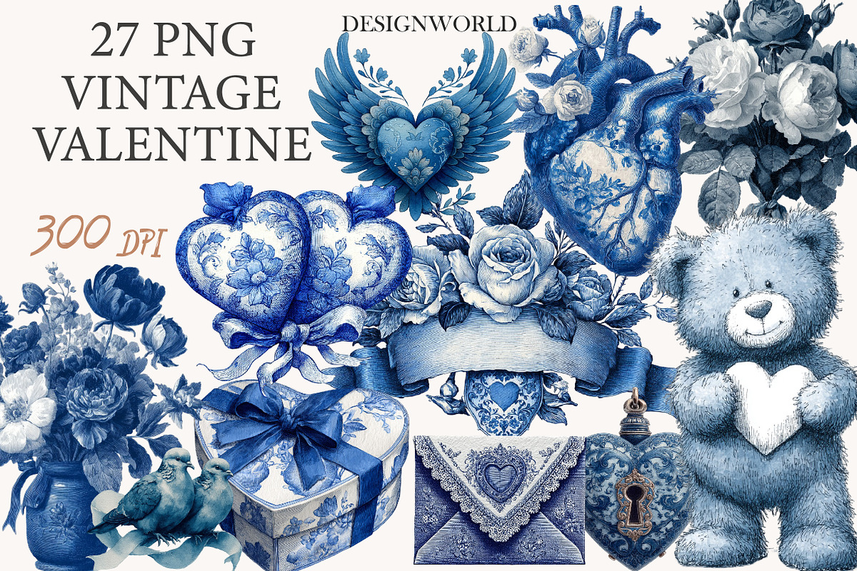 Romantic Vintage Valentine's Day, an Illustration by Designworld (Photo 1 of 10)