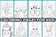 Marshmallow Snow Party Coloring Page, an Animal Illustration by martinblan (Thumbnail 3 of 4)