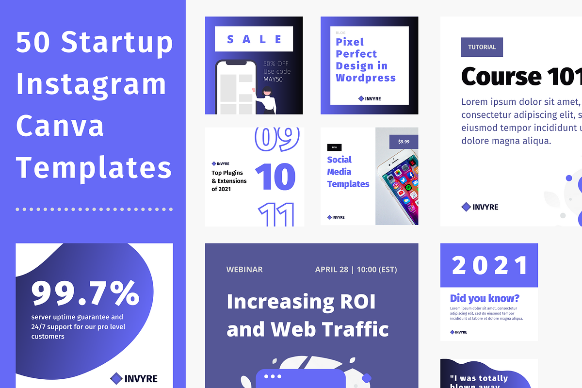 50 Startup Instagram Post Templates, a Social Media Template by Minva Themes (Photo 1 of 4)