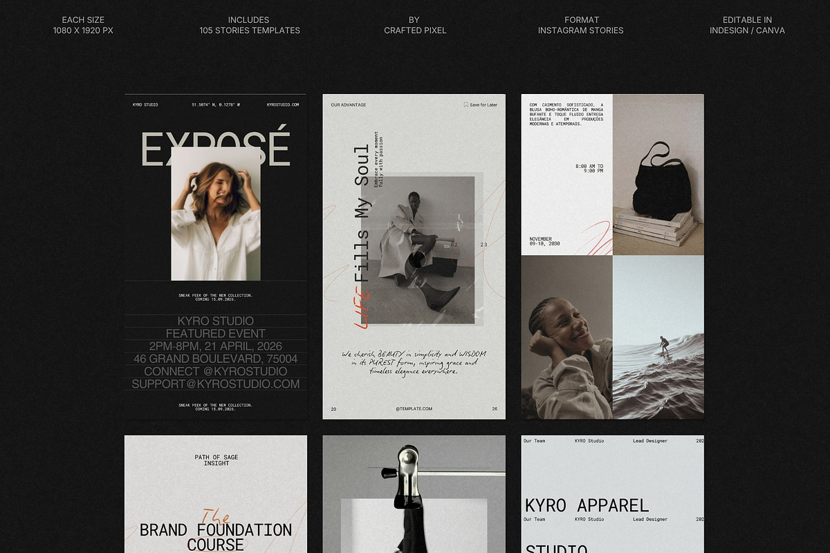 KYRO | Instagram STORIES Bundle, a Social Media Template by Crafted Pixel (Photo 1 of 10)