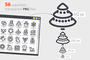 Christmas Line Icons Set, an Outline Icon by Voysla's Shop (Thumbnail 3 of 4)