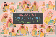 Aquarius Soulvisions Sticker Set, an Object Graphic by Jakayla Digital Co (Thumbnail 1 of 7)