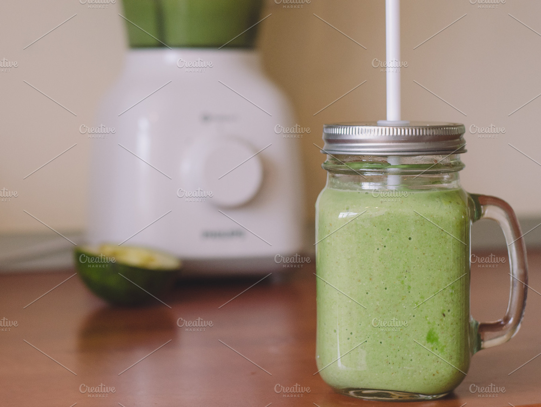 Fresh avocado smoothie stock photo containing avocado and background, a Food & Drink Photo by Alexandrulucian