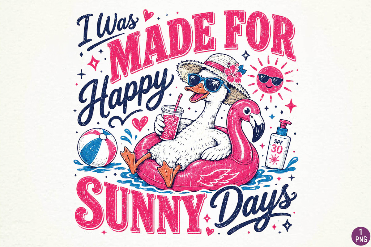 Cute Duck Summer Sublimation Design, a Seasonal Illustration by DreamPrint404 (Photo 1 of 6)