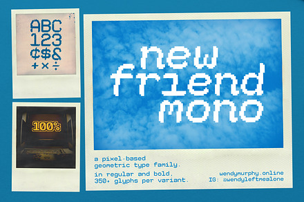 New Friend Mono | Pixel Sans-Serif, a Sans Serif Font by wendyleftmealone