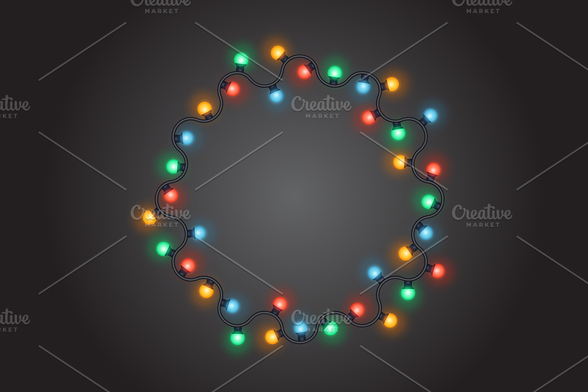Colourful Christmas string lights, a Decorative Illustration by Yayasya (Photo 3 of 3)