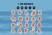 Kawaii Capybara Summer Season, a Seasonal Illustration by Palau (Thumbnail 12 of 12)