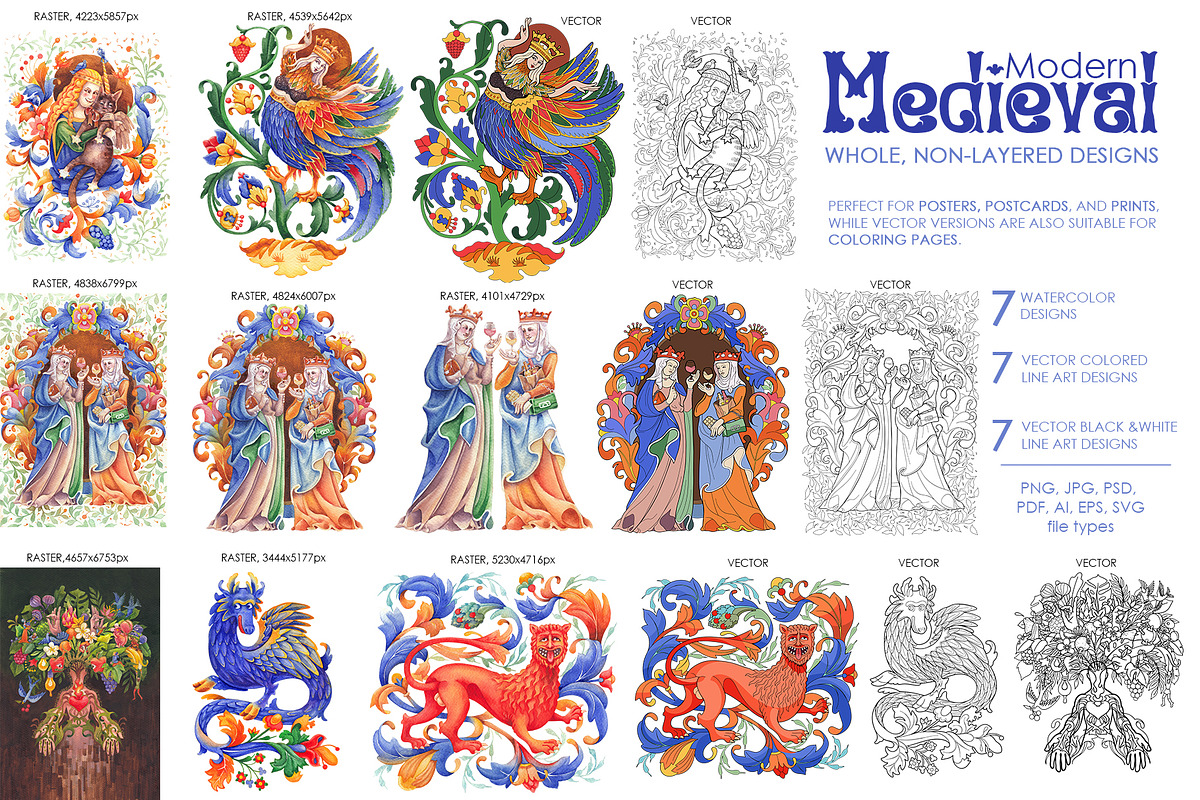 Medieval watercolor collection, a Person Illustration by Ekaterina Glazkova (Photo 3 of 15)