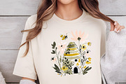 Charming Honey Bee Garden Clipart, an Illustration by DreamCafeArt (Thumbnail 4 of 6)