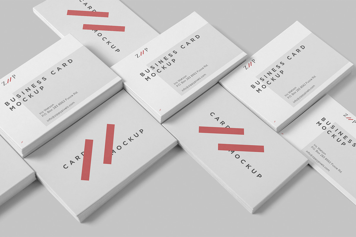 Isometric Business Card Mockups, a Product Mockup by ZippyPixels