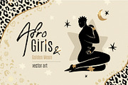 Afro Girls And Golden Moon, a Decorative Illustration by svetlana.belaia (Thumbnail 1 of 12)