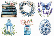 Dusty Blue Spring Clipart, an Illustration by Libby Wishes (Thumbnail 2 of 9)