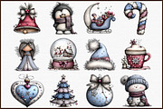 Whimsical Icy Blue Christmas Clipart, an Illustration by Sublimation Artist (Thumbnail 3 of 6)