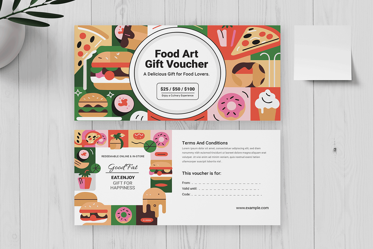 Food Gift Voucher Design, a Card Template by MightyDesign (Photo 2 of 6)
