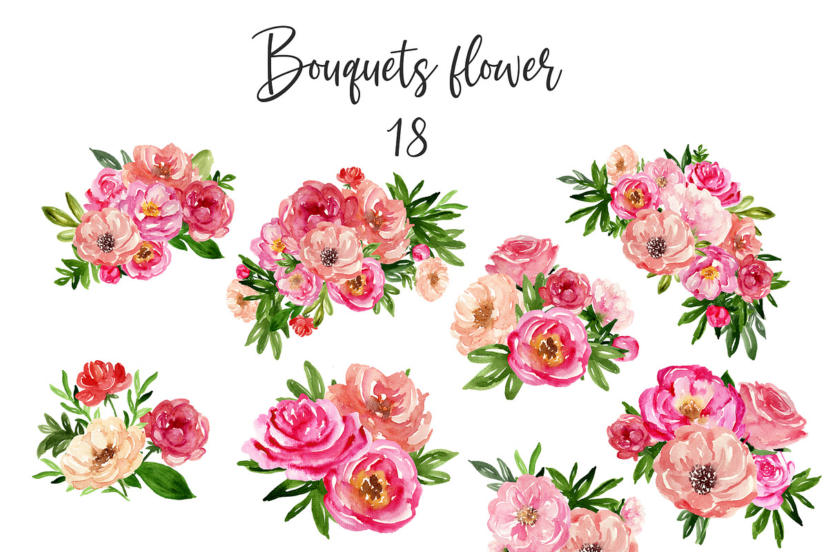 Spring floral watercolor Pinki, a Decorative Illustration by Julia Bogdan (Photo 3 of 9)