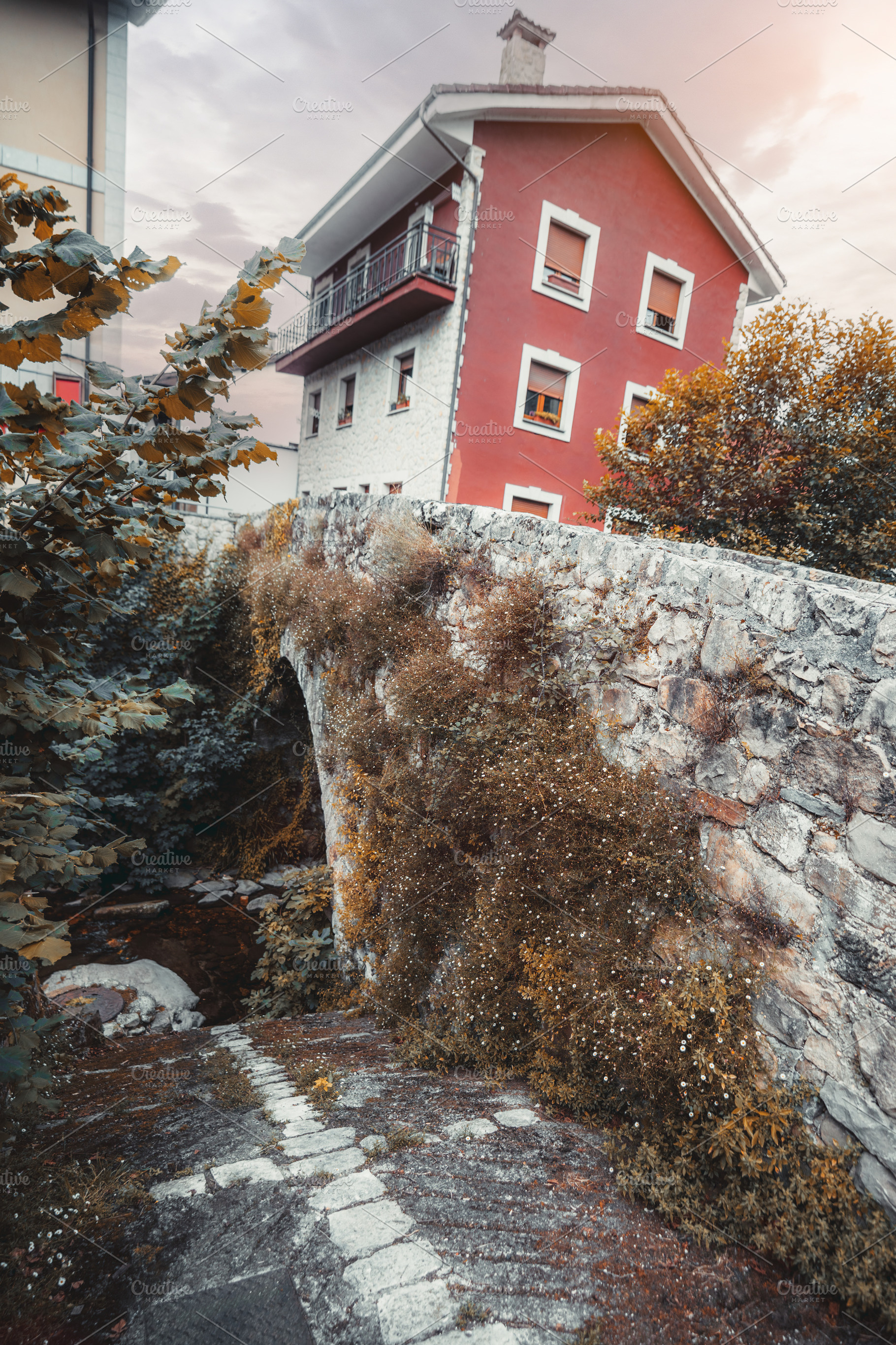 Old stone bridge in Cabrales, an Architecture Photo by SkyNext