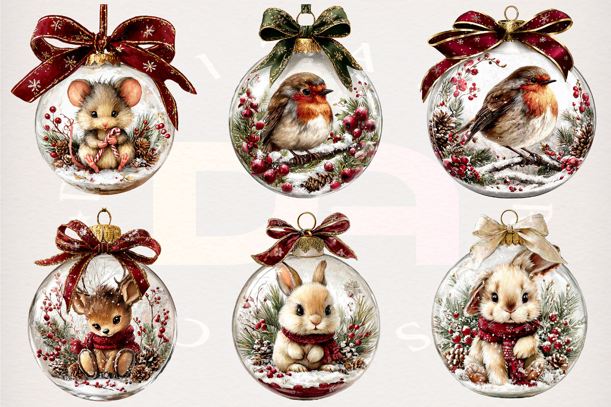 Watercolor Christmas Ornament, a Transportation Illustration by Digital Artistic99 (Photo 3 of 8)