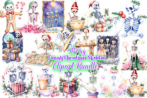 Funny Christmas Skeleton, an Illustration by Wow Magic