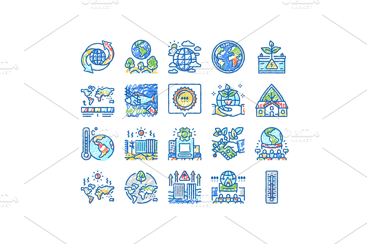 Climate Change And Environment Icons, an Object Illustration by pikepicture
