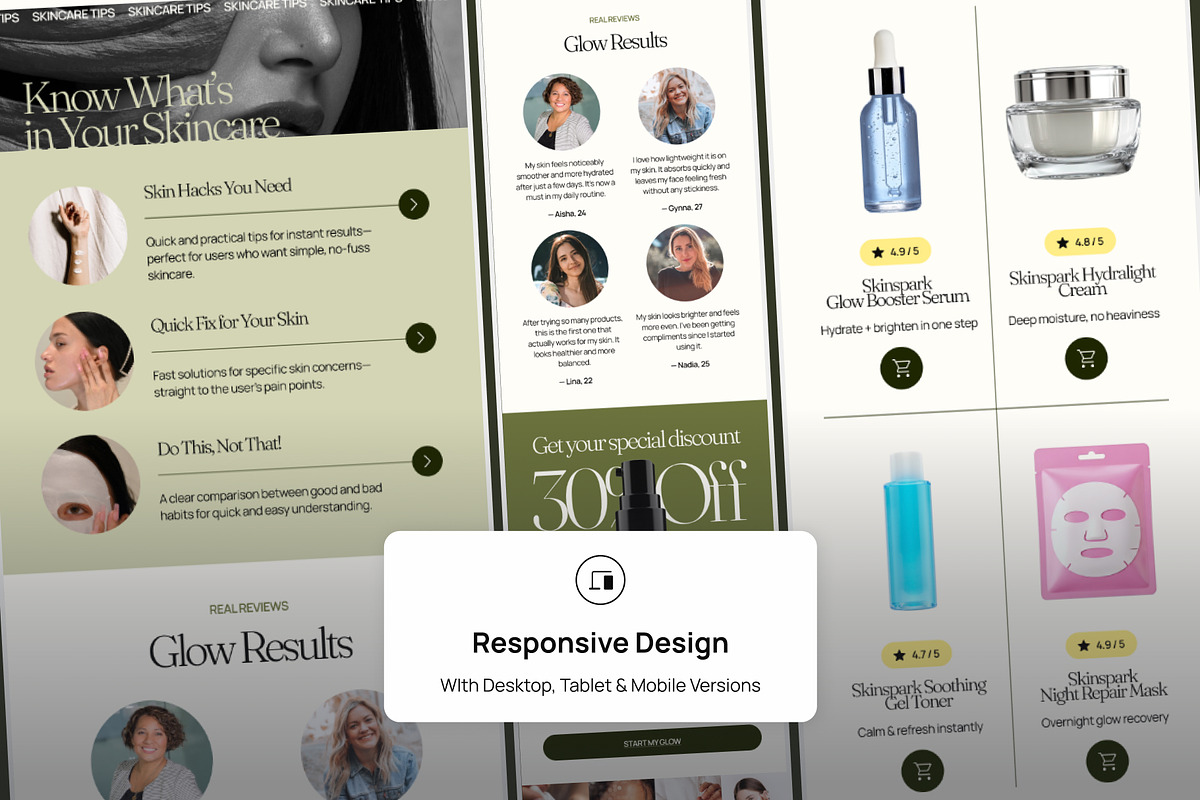 Skinspark Cosmetic Promo Email News, an UI Kit Template by productype1 (Photo 5 of 5)